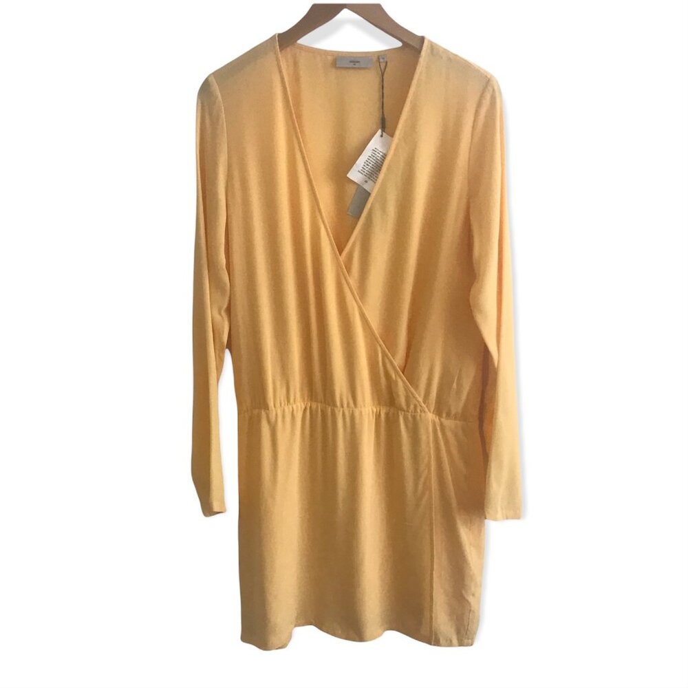 Minimum Drop Waist silk viscose dress yellow euro 36 / small NWT